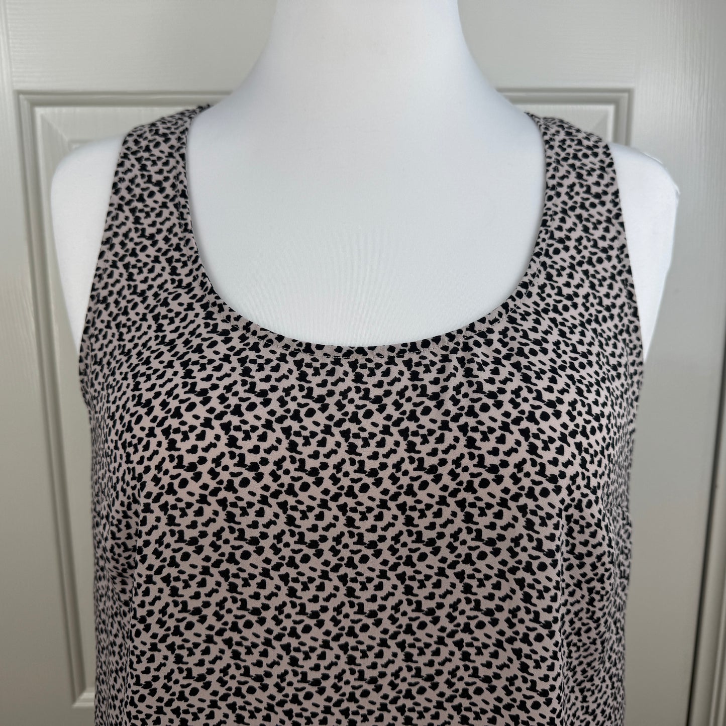 CAbi Trellis Cami Tank Top Black Taupe Abstract Print Size M