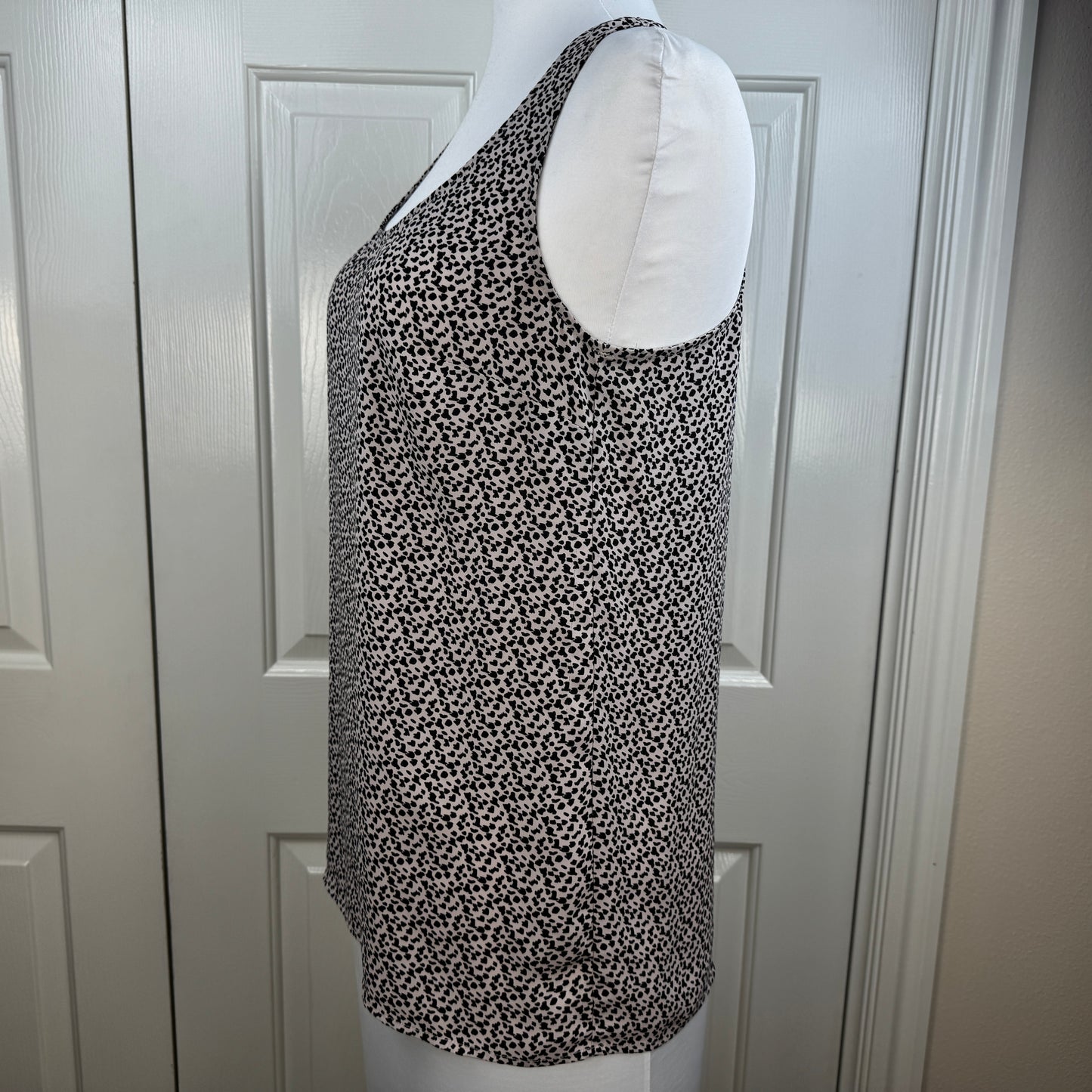 CAbi Trellis Cami Tank Top Black Taupe Abstract Print Size M