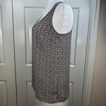 CAbi Trellis Cami Tank Top Black Taupe Abstract Print Size M