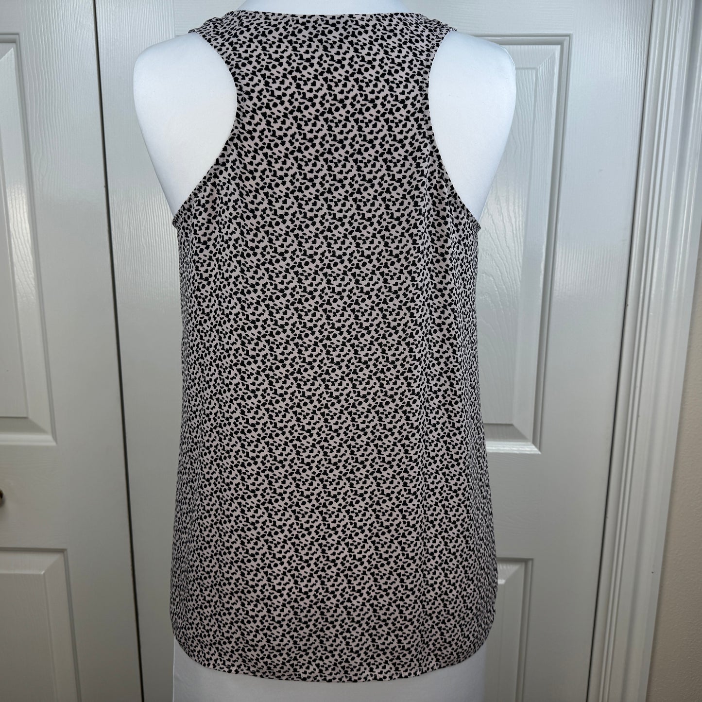 CAbi Trellis Cami Tank Top Black Taupe Abstract Print Size M