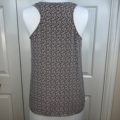 CAbi Trellis Cami Tank Top Black Taupe Abstract Print Size M