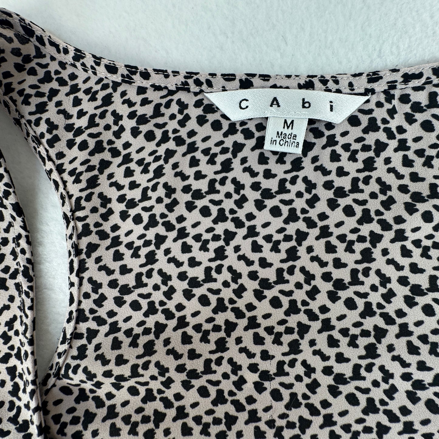 CAbi Trellis Cami Tank Top Black Taupe Abstract Print Size M