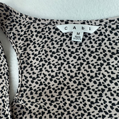 CAbi Trellis Cami Tank Top Black Taupe Abstract Print Size M