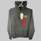 Front view of CAT hoodie with a brand tag on a white background size m