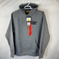 Front view of Cat hoodie men shirt gray size m 