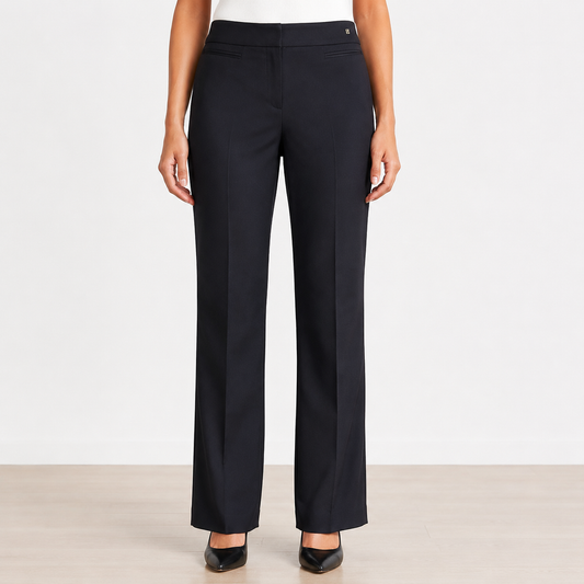 Ellen Tracy Women Dress Pant Sz XL Black Faux pocket pleated side legs