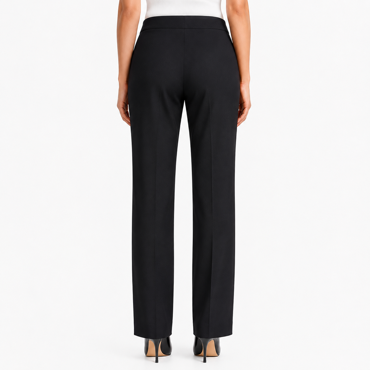 Ellen Tracy Women Dress Pant Sz XL Black Faux pocket pleated side legs