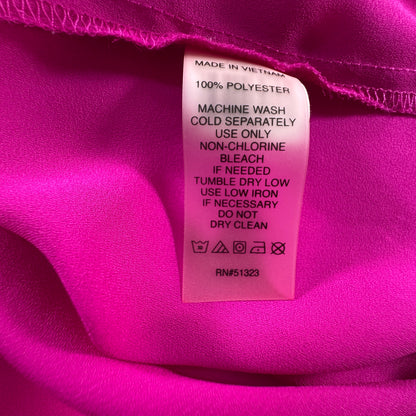 Chaus New York Women's Fuchsia Magenta Roll Tab Sleeve Blouse Size M