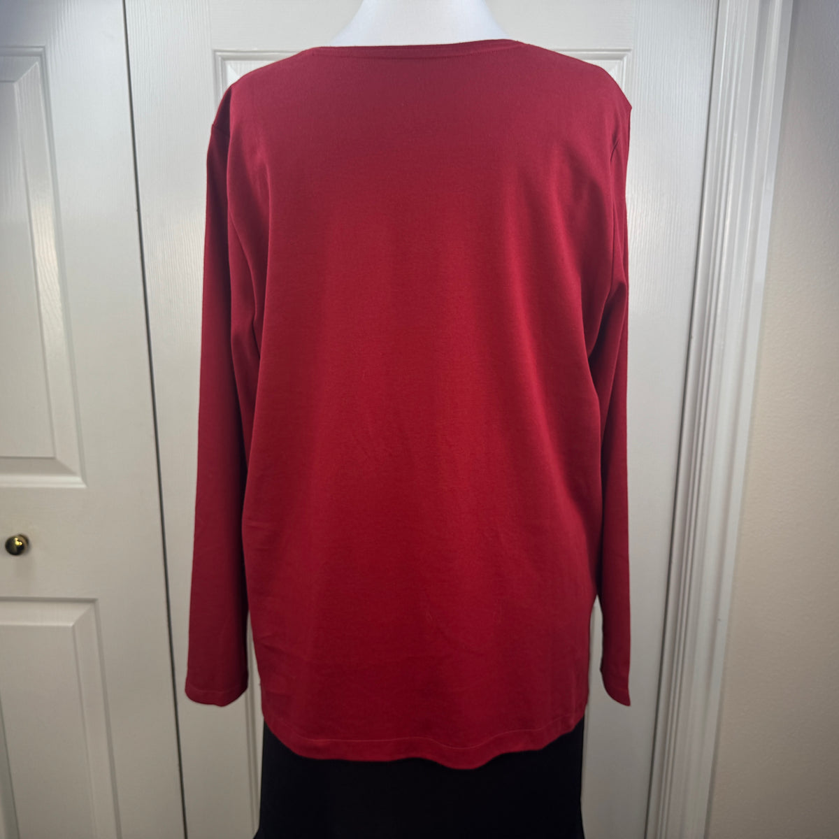 Croft & Barrow Women's Christmas Snowflake Embellished Top Red Plus Size 2X