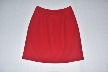 Kasper Pencil Skirt Sz 4 Red Crepe Back Zipper Vintage Lined