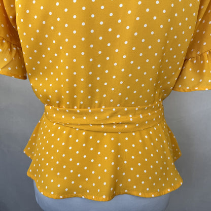 Back lower detail Forever 21 women's blouse yellow size M