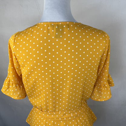 Back upper detail Forever 21 women's blouse yellow size M