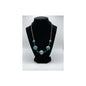 Main view of handmade necklace on turquoise beads and gold paint one size