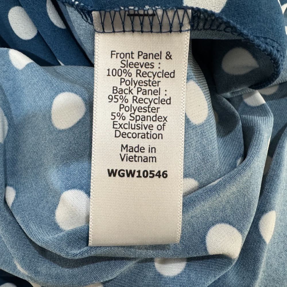 Clothing materials tag on Hawthorn 41 women's blouse blue, size M