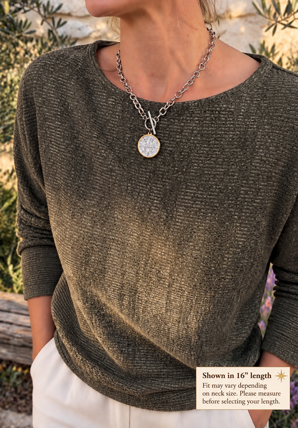 St. Benedict Reversible Medallion Toggle Necklace