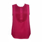J.Crew Pleated Bib Sleeveless Blouse Fuchsia Pink Size M