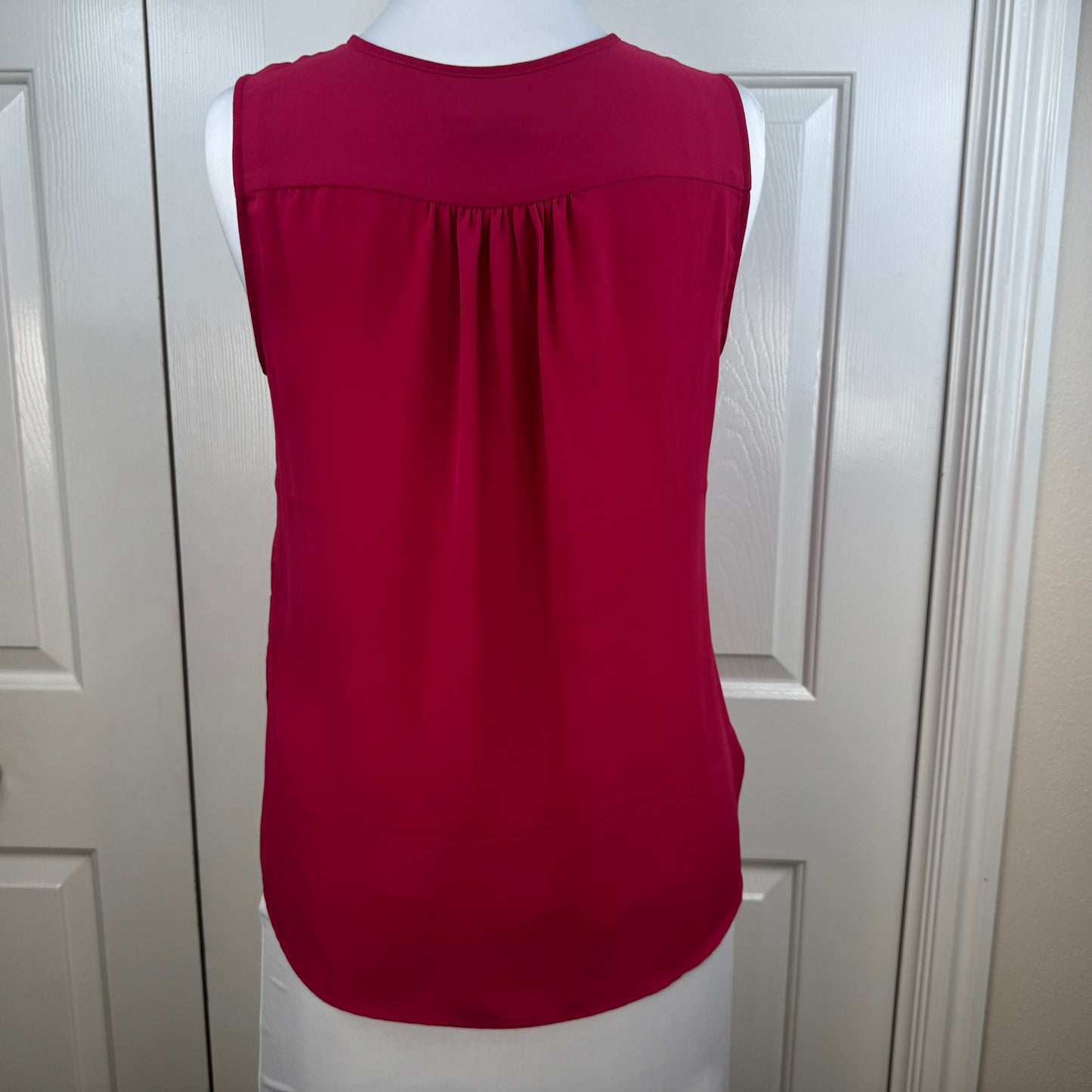J.Crew Pleated Bib Sleeveless Blouse Fuchsia Pink Size M