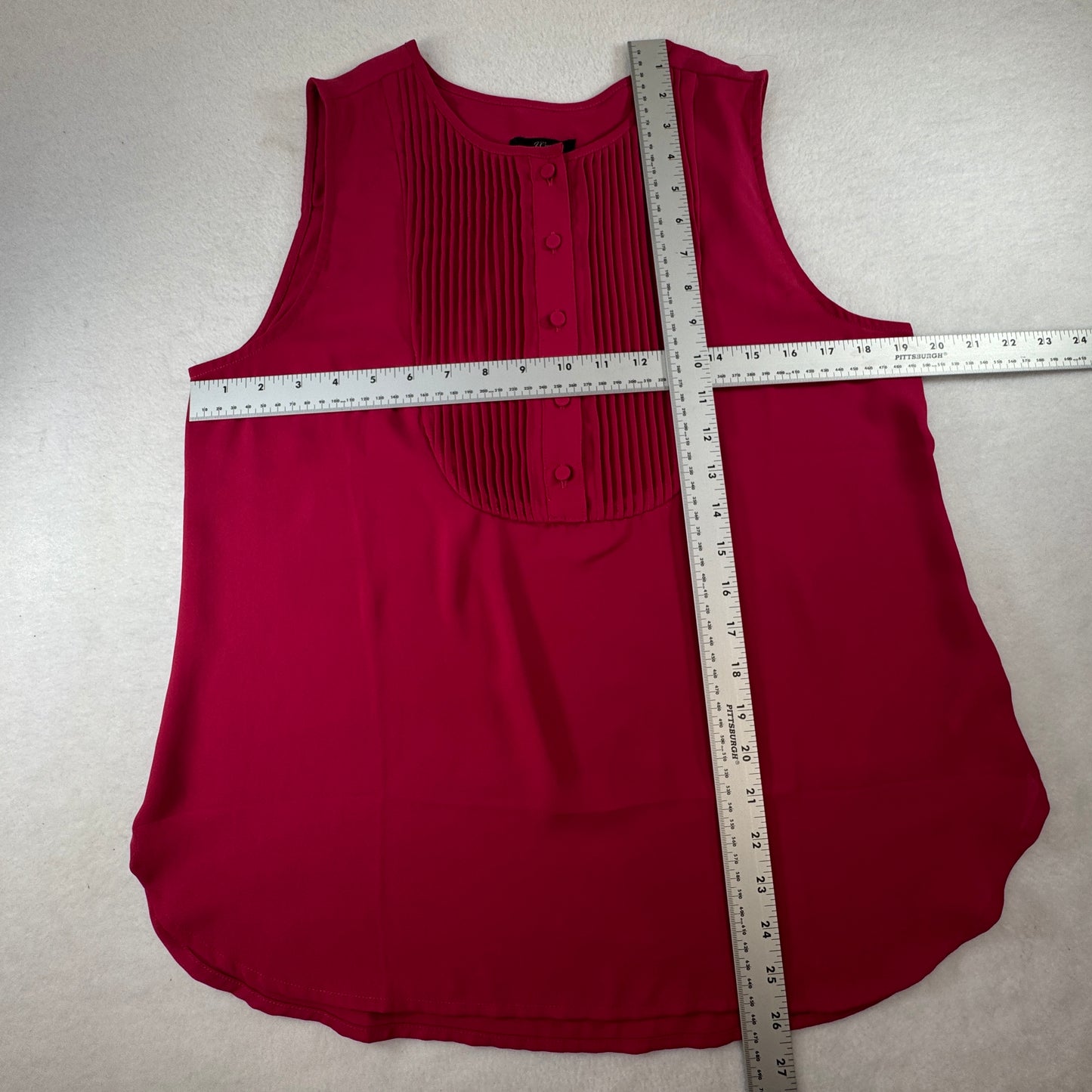 J.Crew Pleated Bib Sleeveless Blouse Fuchsia Pink Size M