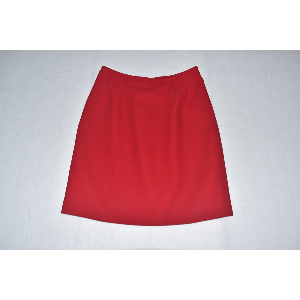 Front view on Kasper Red skirt on a light gray background