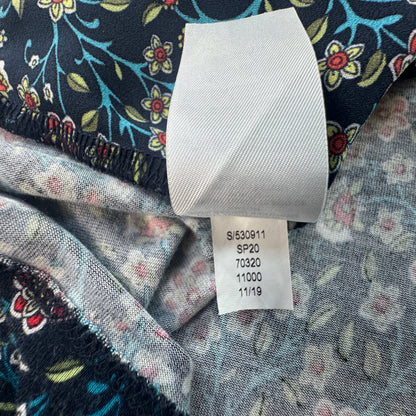 LOFT Floral V-Neck Sleeveless Blouse Navy Multicolor Size S