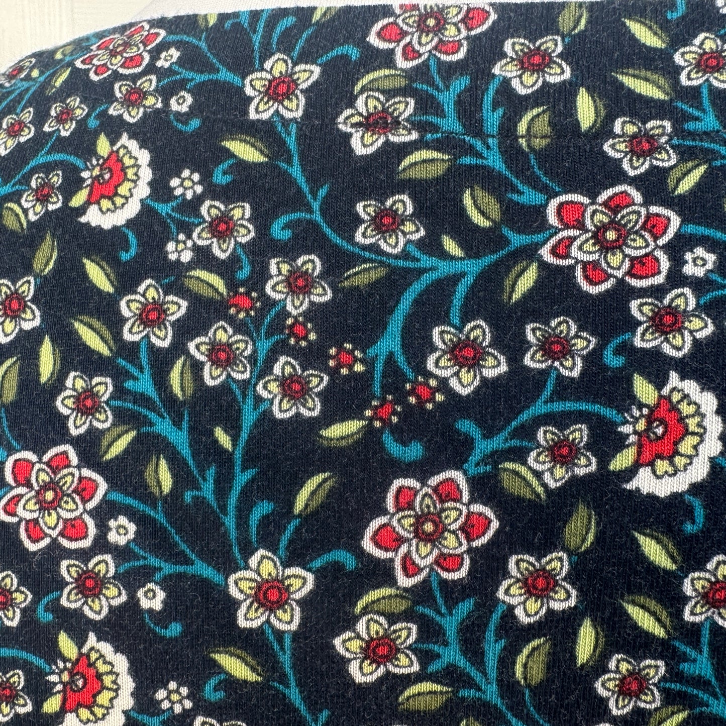 LOFT Floral V-Neck Sleeveless Blouse Navy Multicolor Size S