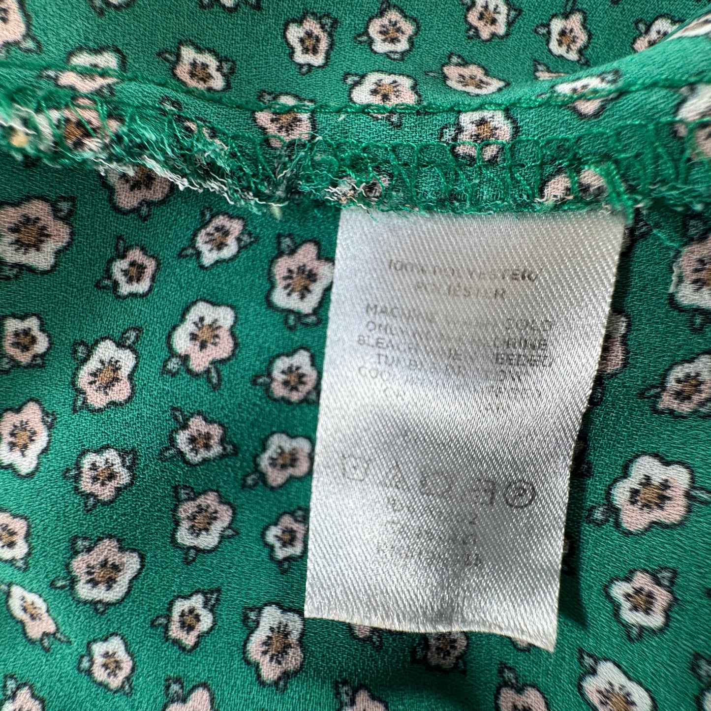 LOFT Women’s Green Floral Ruffle Sleeveless Blouse Size S