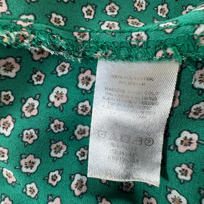 LOFT Women’s Green Floral Ruffle Sleeveless Blouse Size S