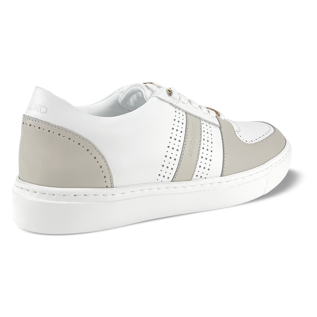MOCALMO Women's Norma Leather Sneakers – Ivory Gray