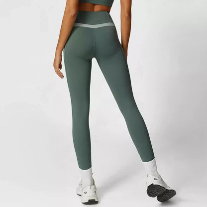 ContourFlex Two-Tone High-Waisted Leggings with Pockets