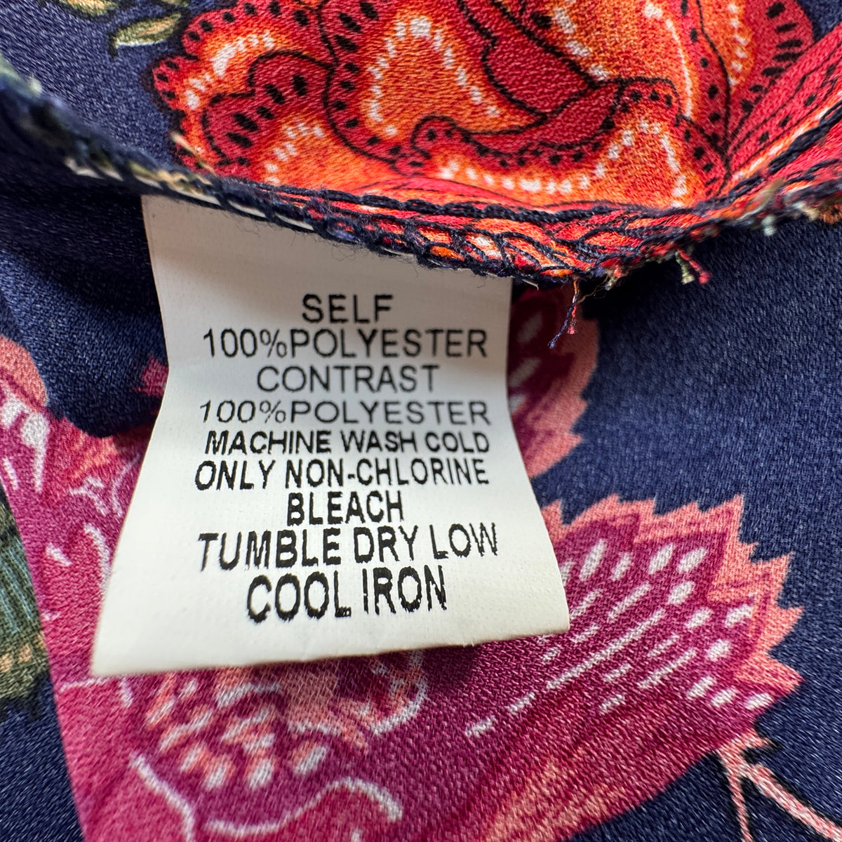 PaperMoon Women's Navy Floral Halter Keyhole Sleeveless Blouse Size M