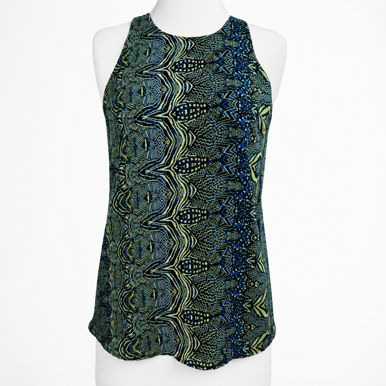 Sanctuary Clothing Abstract Print Wrap Halter Blouse Size M