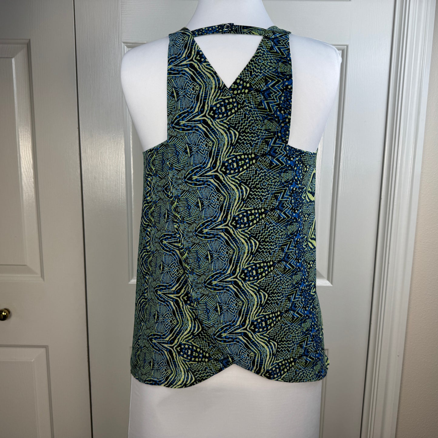 Sanctuary Clothing Abstract Print Wrap Halter Blouse Size M