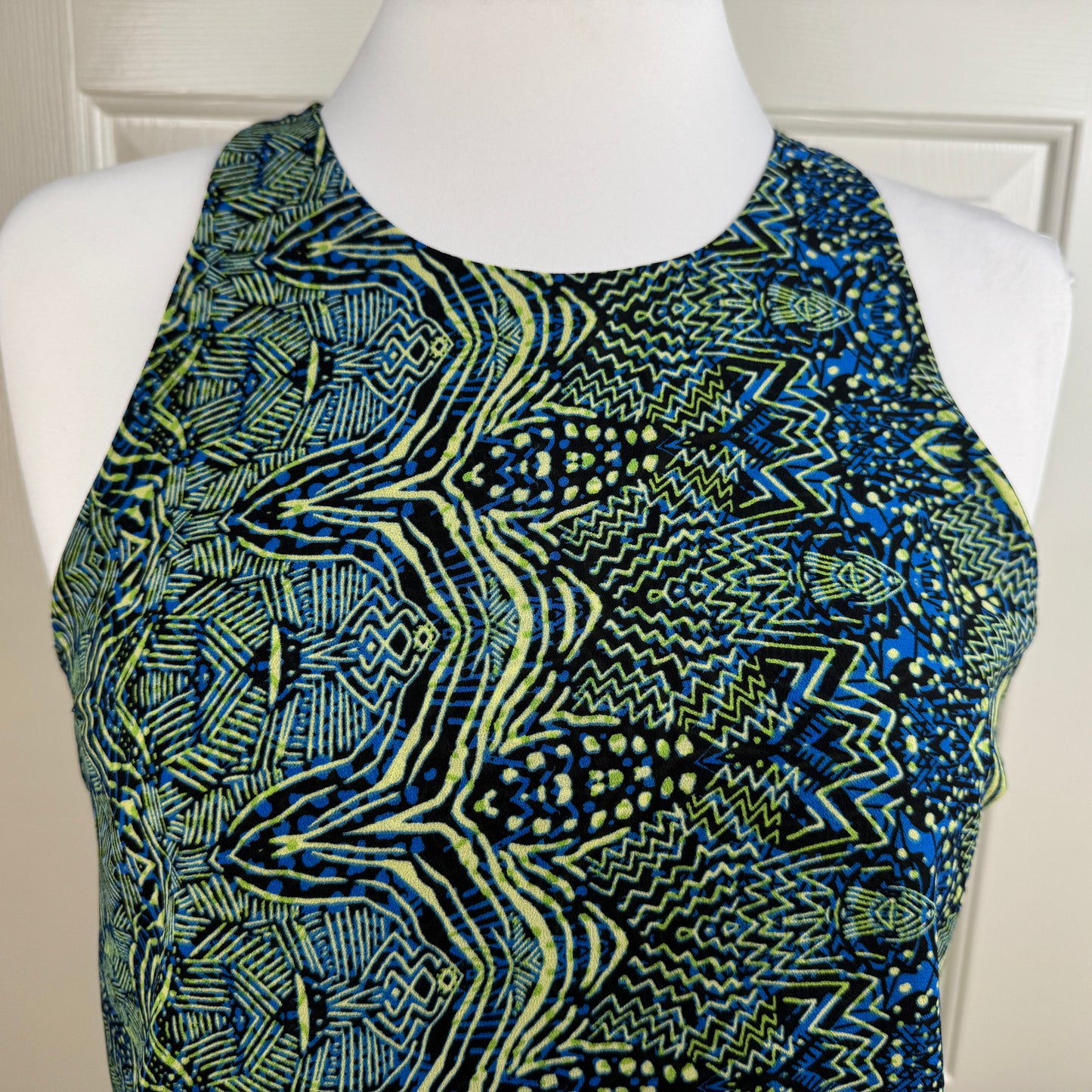 Sanctuary Clothing Abstract Print Wrap Halter Blouse Size M