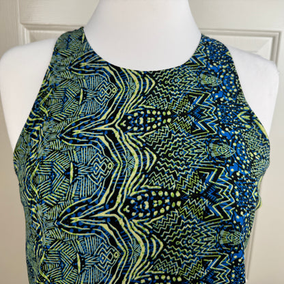 Sanctuary Clothing Abstract Print Wrap Halter Blouse Size M
