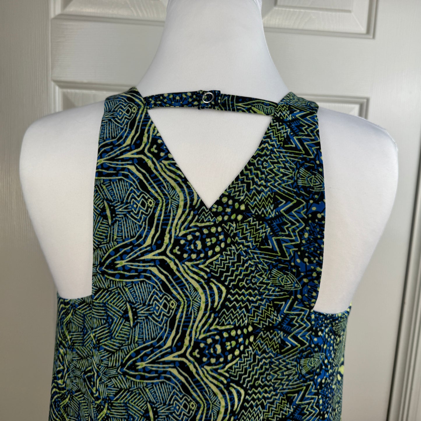 Sanctuary Clothing Abstract Print Wrap Halter Blouse Size M