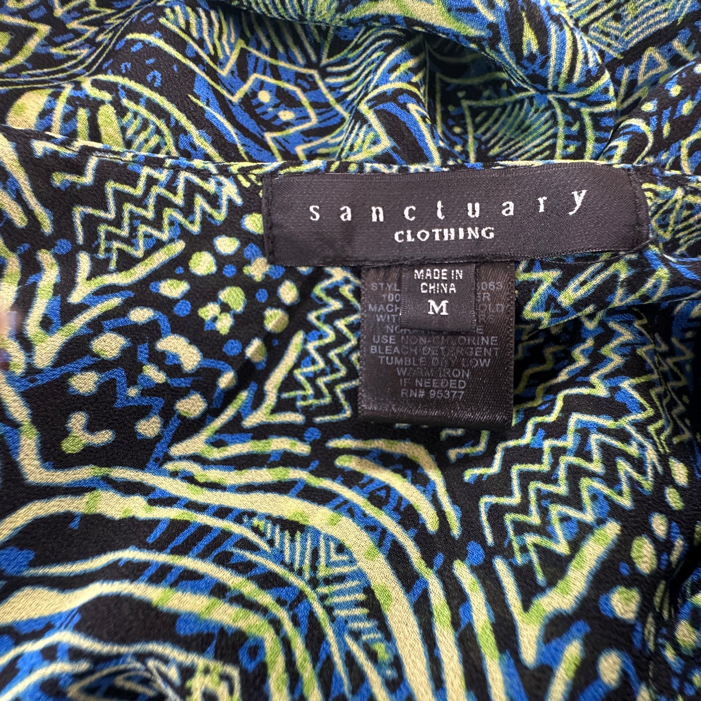Sanctuary Clothing Abstract Print Wrap Halter Blouse Size M