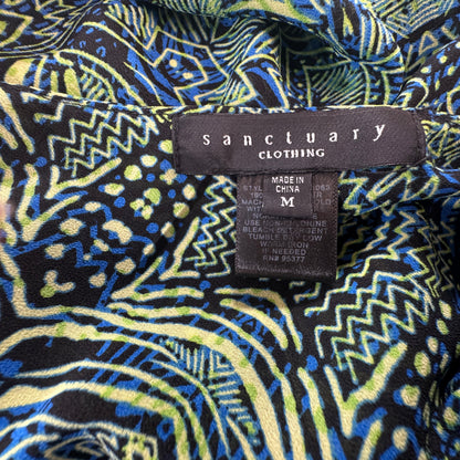 Sanctuary Clothing Abstract Print Wrap Halter Blouse Size M