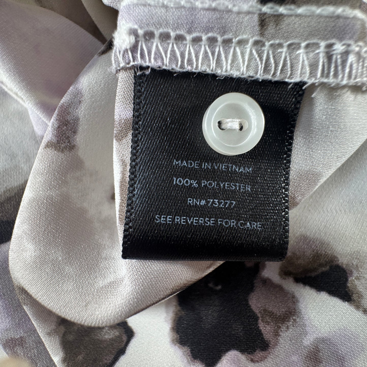 Simply Vera VeraWang Women's Floral Button Front Blouse Purple Black Size PL