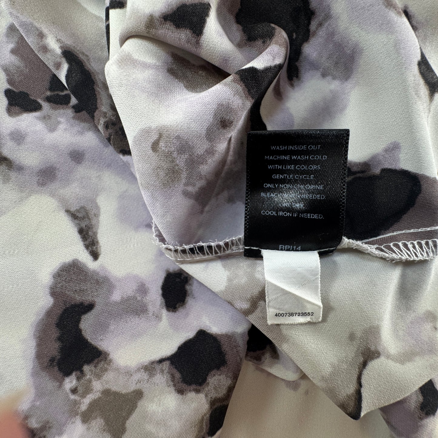 Simply Vera VeraWang Women's Floral Button Front Blouse Purple Black Size PL