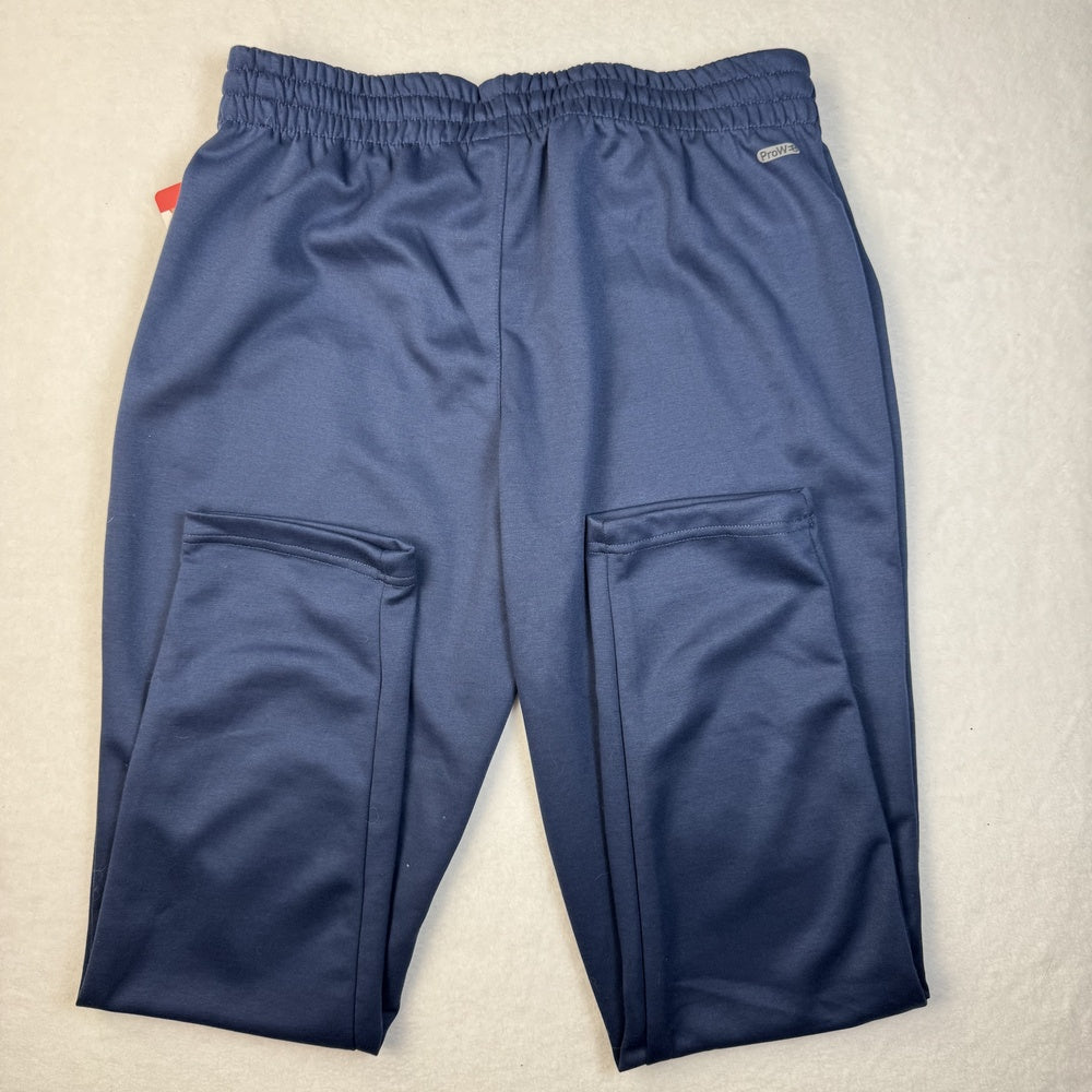 Back view on Spyder blue jogger pants, size M
