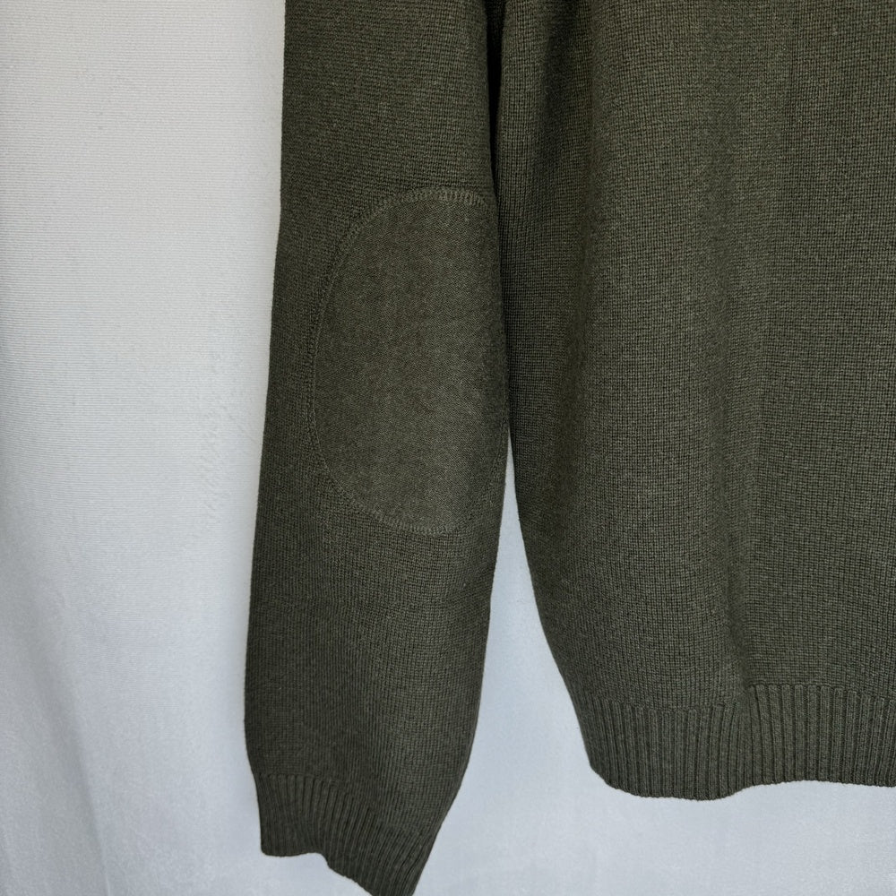 Sleeve patch view of Structure green knit sweater size L