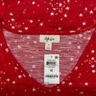 Style & Co Top Women Sz 1X Red with White Orange Stars Front Knot sleeveless