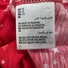 Style & Co Top Women Sz 1X Red with White Orange Stars Front Knot sleeveless