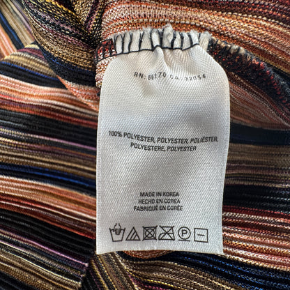 Vanessa Virginia Women's Pleated Stripe Flutter Sleeve Blouse Multicolor Size M