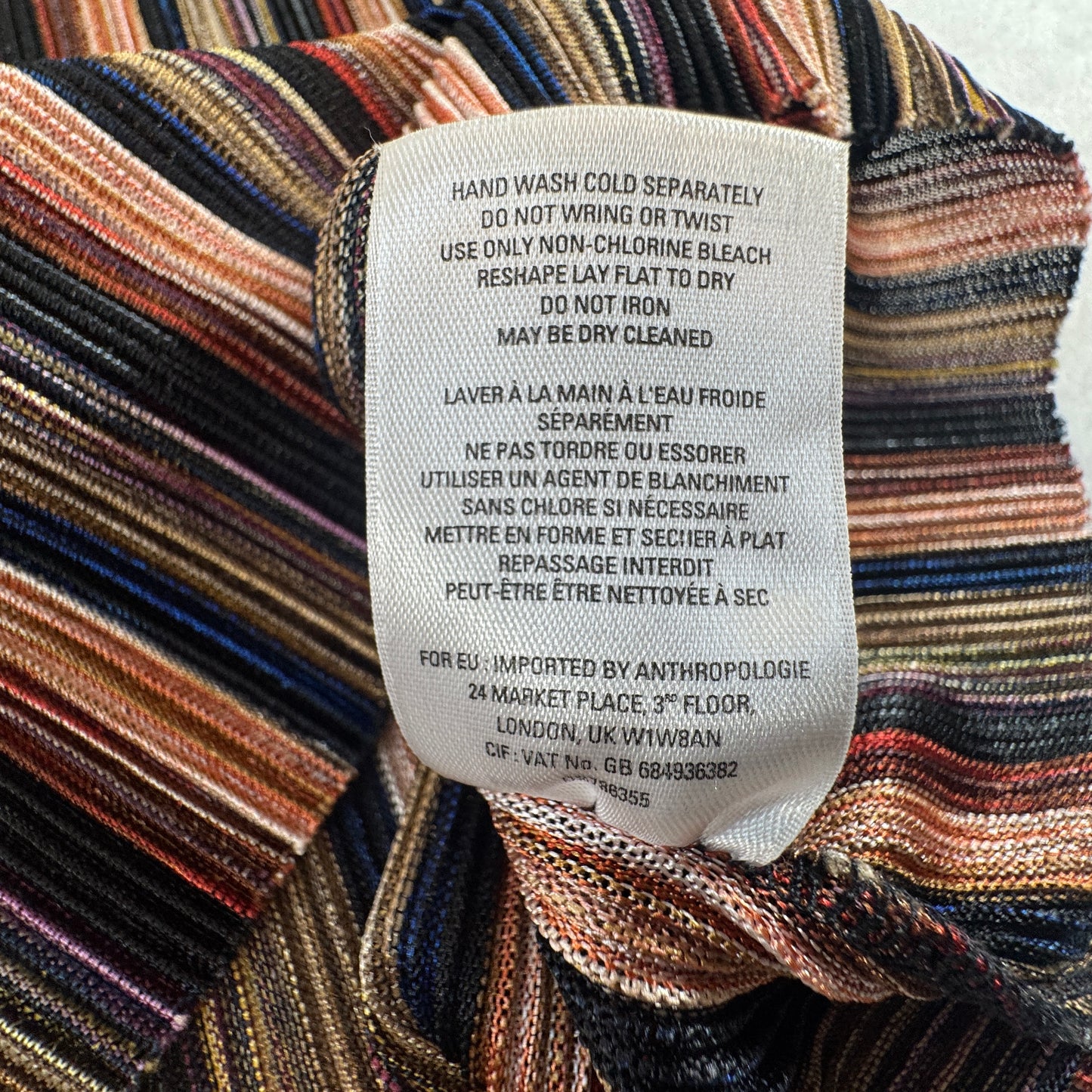 Vanessa Virginia Women's Pleated Stripe Flutter Sleeve Blouse Multicolor Size M