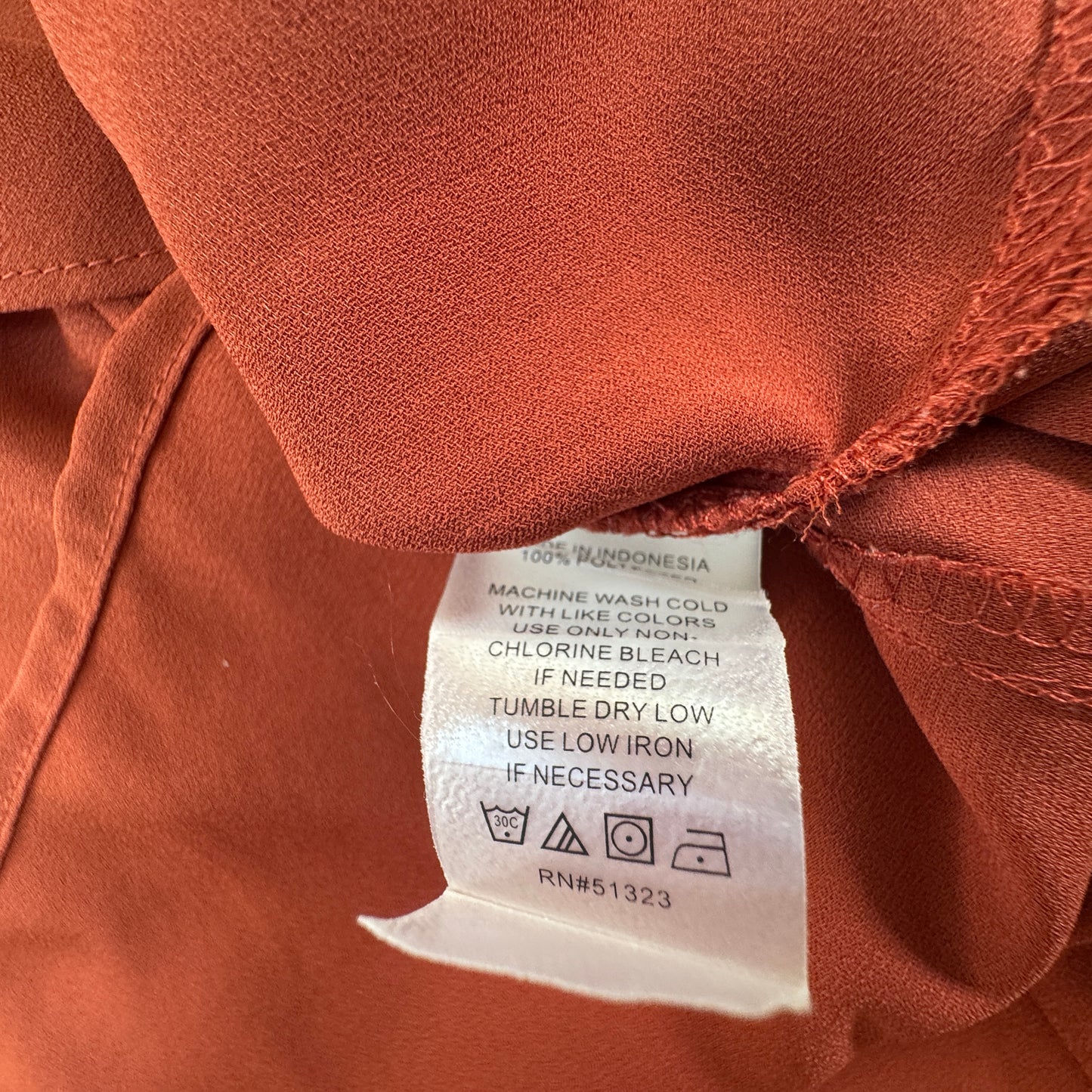 Vince Camuto Ruffle Front Sleeveless Blouse Rust Orange Size S
