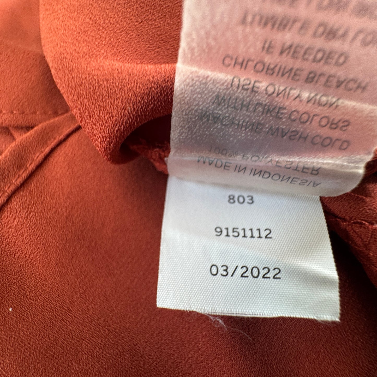 Vince Camuto Ruffle Front Sleeveless Blouse Rust Orange Size S