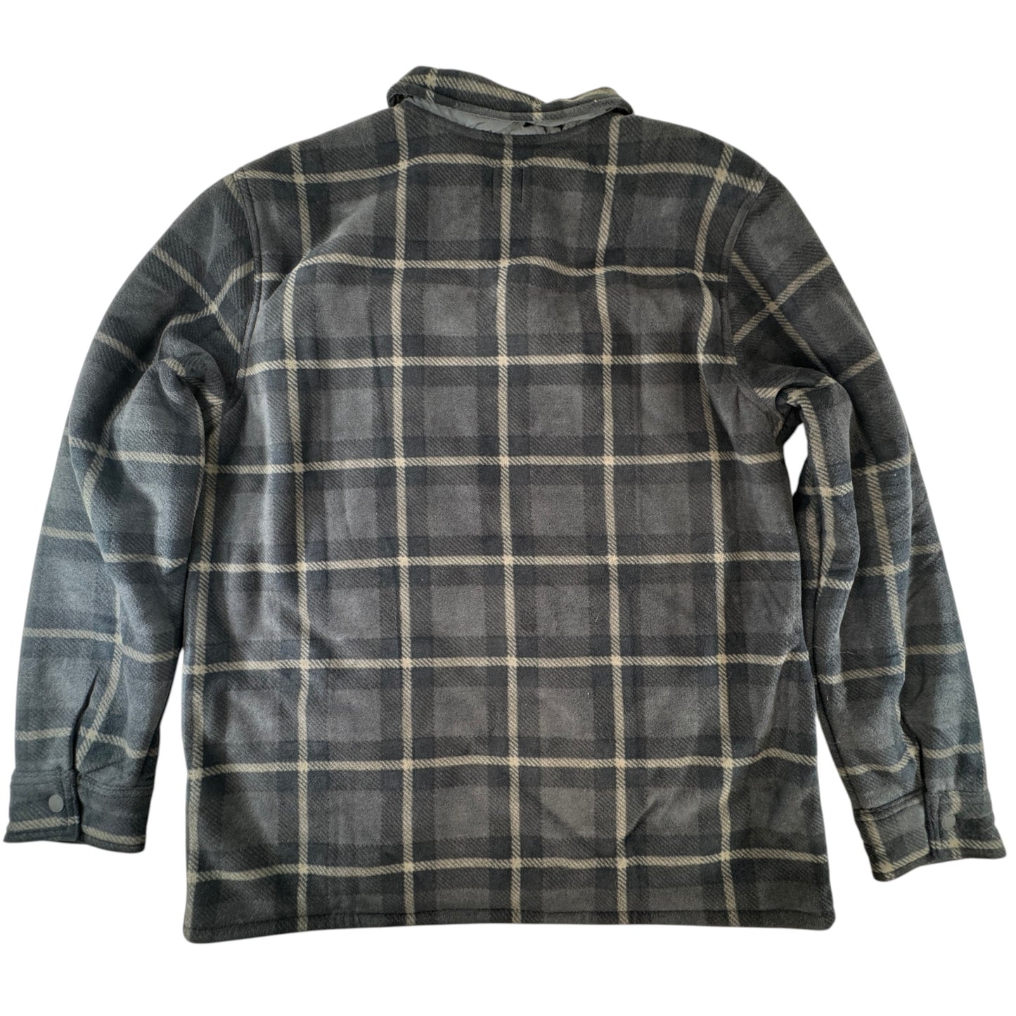 Voyager Men's Sherpa Lined Plaid Shirt Jacket XL NWT Charcoal Gray Full Zip