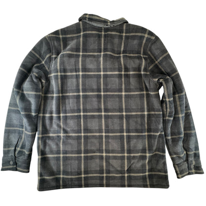 Voyager Men's Sherpa Lined Plaid Shirt Jacket XL NWT Charcoal Gray Full Zip