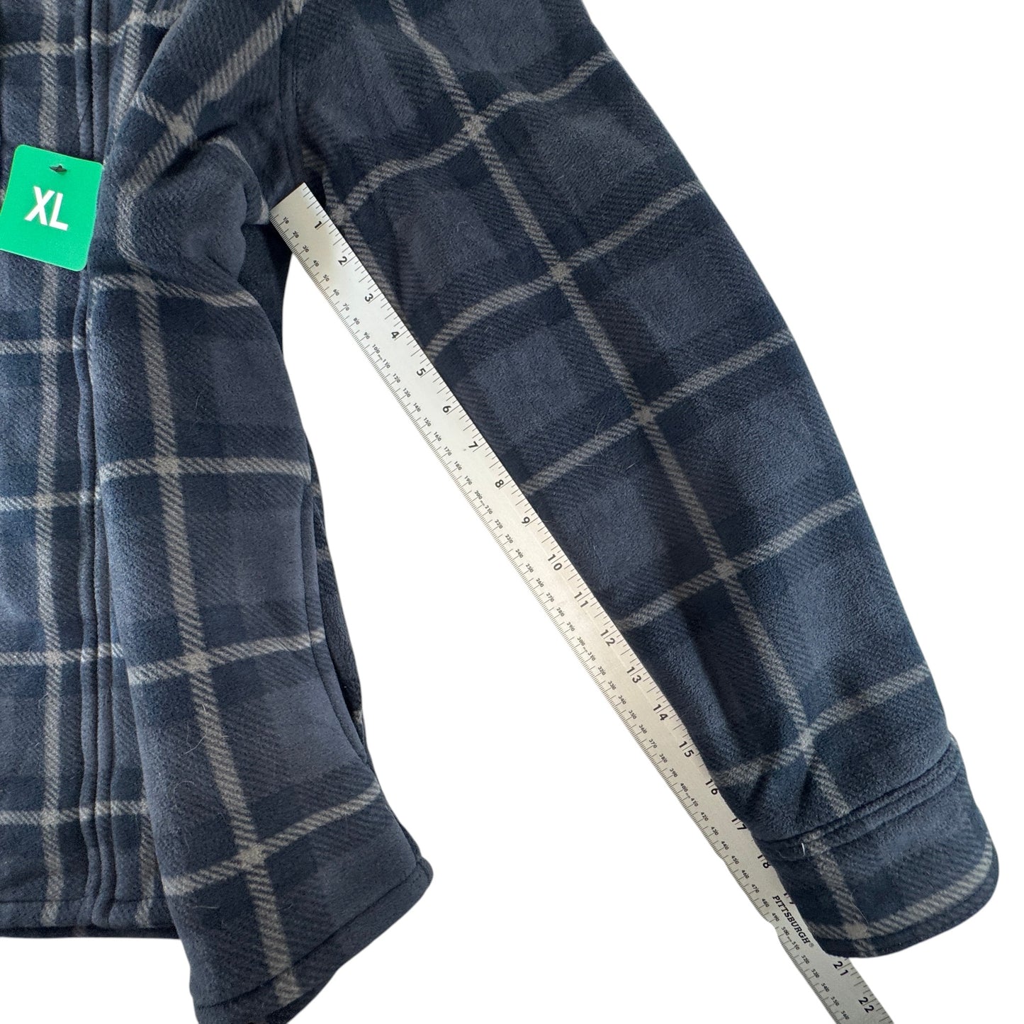 Voyager Men's Sherpa Lined Plaid Shirt Jacket XL NWT Charcoal Gray Full Zip
